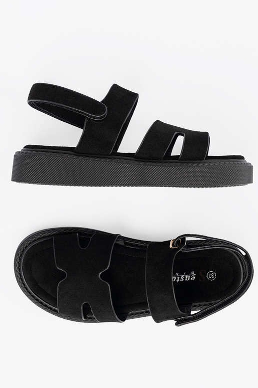 Schwarze Sandalen mit Plateau und... Schwarze Sandalen mit Plateau und...