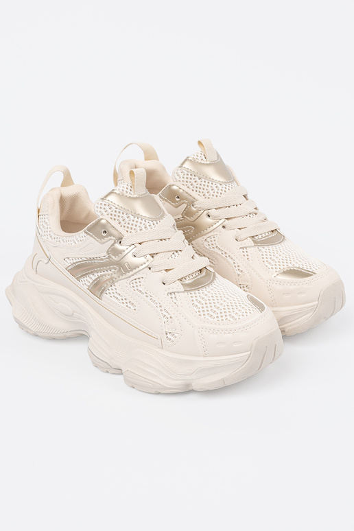 Baskets couleur ivoire de style...