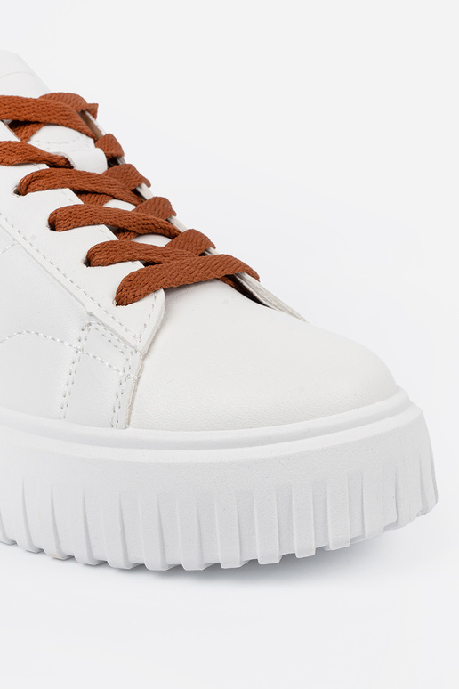 Weiße Sportschuhe im Stil mit braunen...