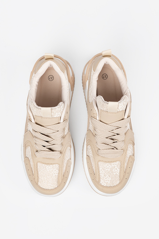 Beige Freizeit-Schuhe für Frauen mit... Beige Freizeit-Schuhe für Frauen mit...