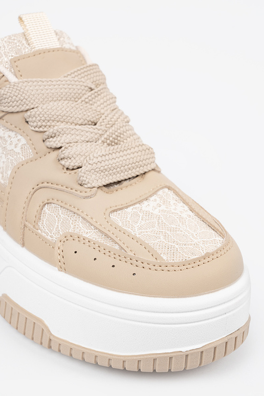 Beige Freizeit-Schuhe für Frauen mit... Beige Freizeit-Schuhe für Frauen mit...