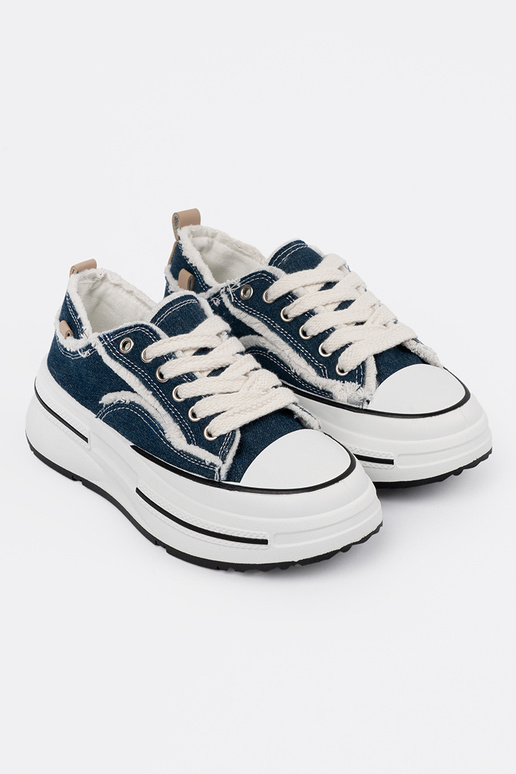 Donkerblauwe kleur dames schoenen met...