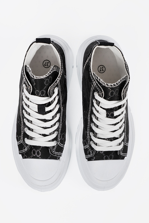 Zwarte kleur schoenen met veters en...