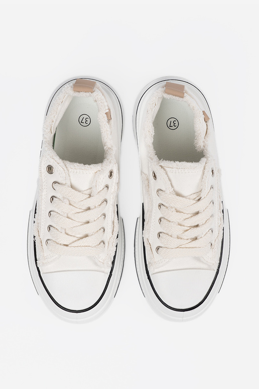 Weiße Damen Schuhe mit Plattform