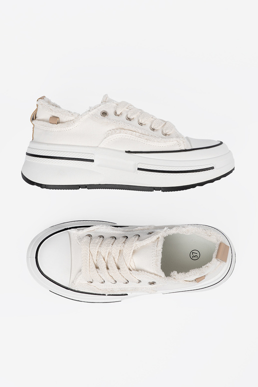 Witte kleur dames schoenen met platform