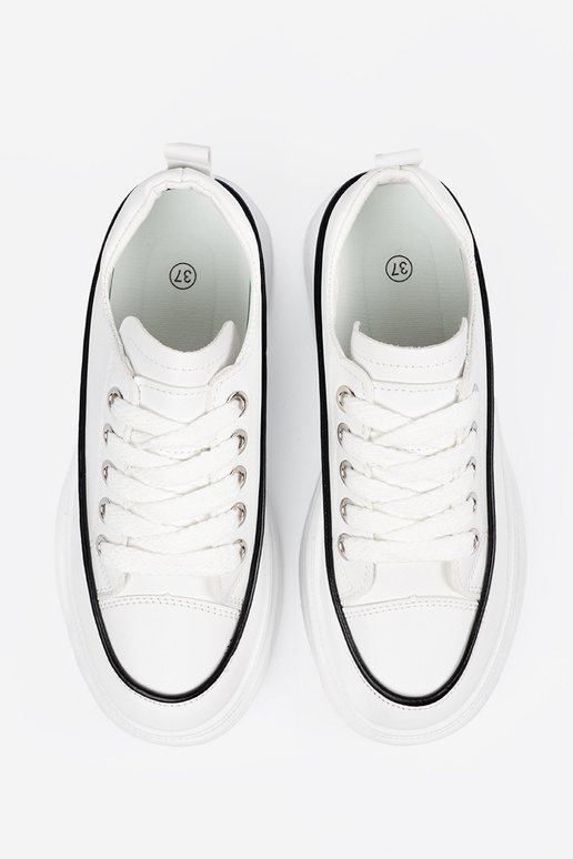 Witte dames schoenen met plateau