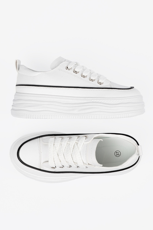 Witte dames schoenen met plateau