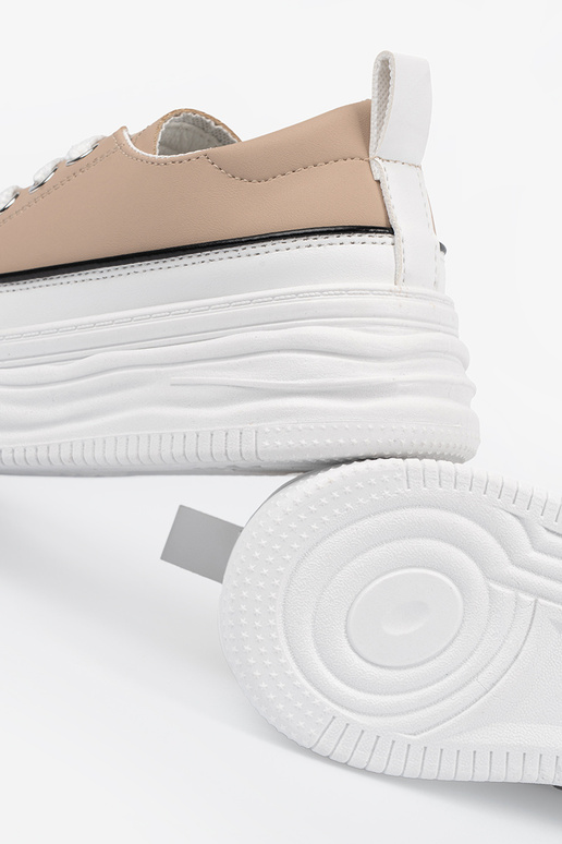 Baskets couleur sable avec plateforme
