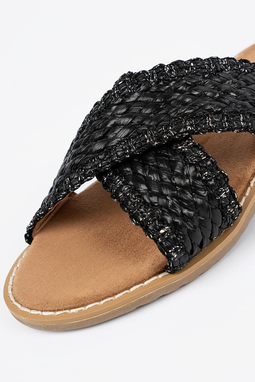 Schwarze Damen Slipper mit Mustern