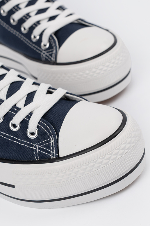 Blauwe kleur dames schoenen met platform