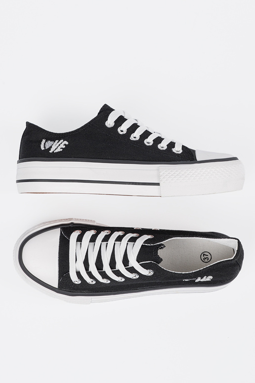 Schwarze Damen Freizeitschuhe mit dem...