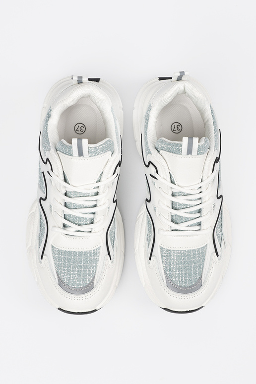 Baskets de style sportif blanc-vert...