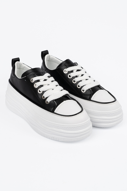 Schwarz-weiße Freizeitschuhe mit...