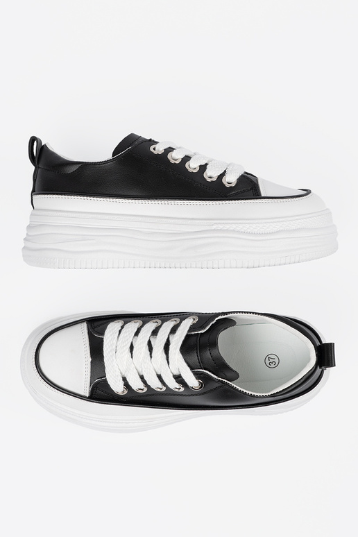 Schwarz-weiße Freizeitschuhe mit...