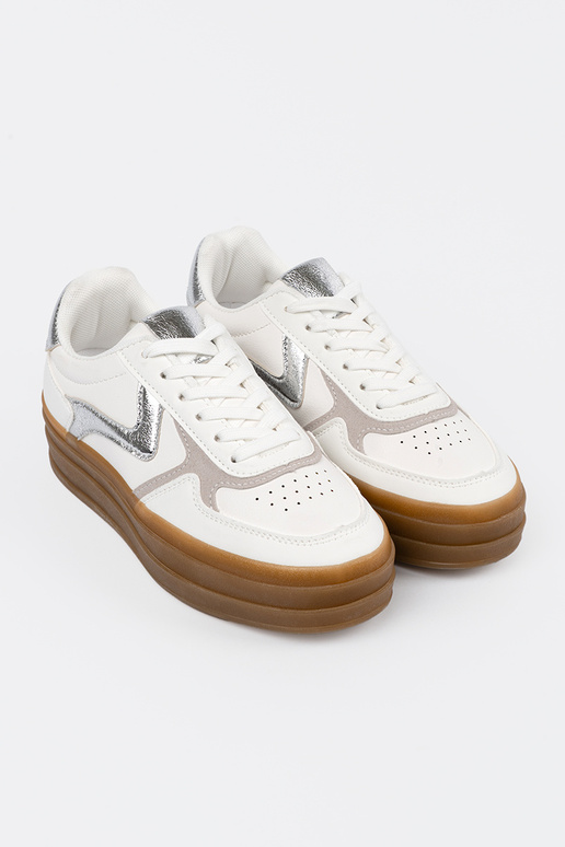 Witte dames sportieve schoenen met...