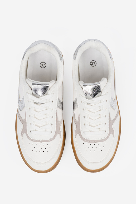 Witte dames sportieve schoenen met...