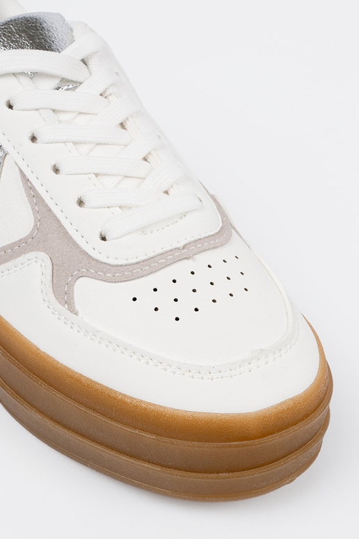 Witte dames sportieve schoenen met...