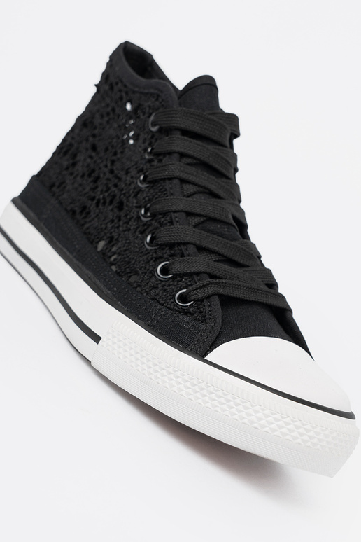 Zwarte hoge schoenen met opengewerkte...