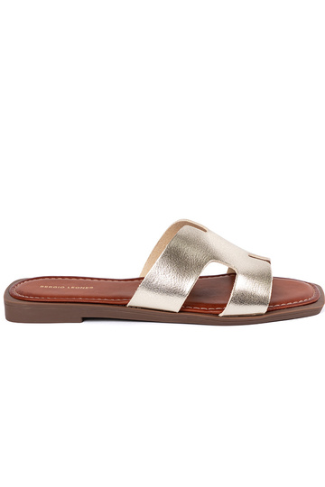 Lichtgouden slippers met...