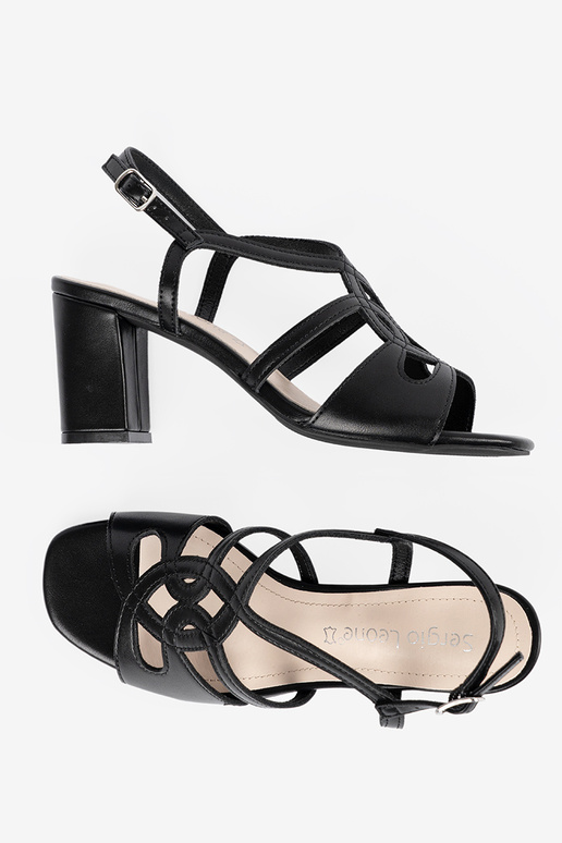 Sandales noires pour femmes à talons