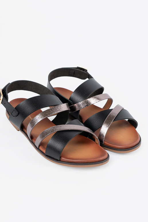 Goldfarbene Sandalen mit niedrigem... Goldfarbene Sandalen mit niedrigem...