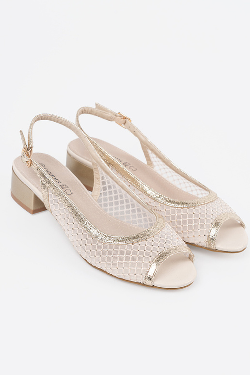 Sandalen met decoratief net in gouden...