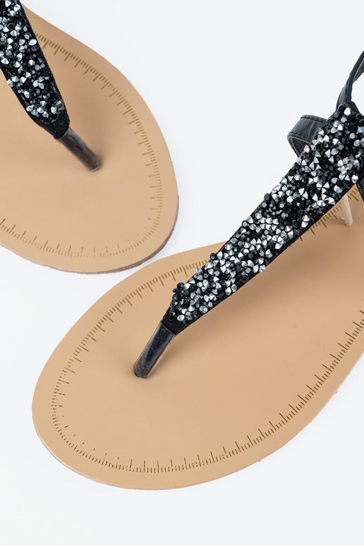 Sandales noires à semelle plate de...