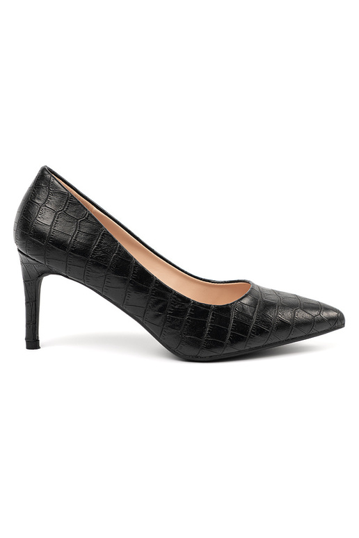 Schwarze klassische Pumps mit Muster Schwarze klassische Pumps mit Muster