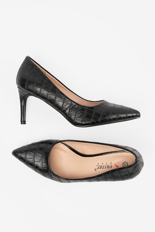 Zwarte klassieke pumps met een patroon Zwarte klassieke pumps met een patroon