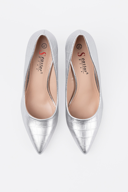 Klassische silberne Pumps Klassische silberne Pumps