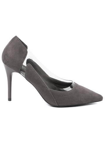 Graue Wildlederschuhe mit...