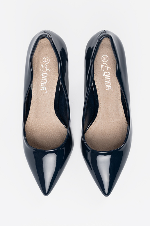Escarpins vernis bleu foncé