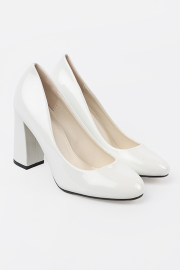 Witte lak leren hakken 2