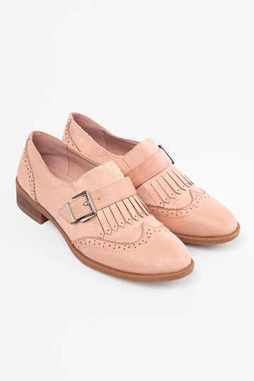 Roze platte suède mocassins 2