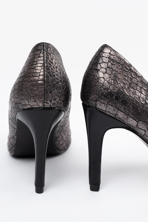 Zwarte schoenen met slangenprint