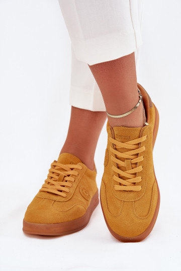 van suède Sneakers model schoenen Dames Big Star RR274846 HI-POLY SYSTEM geel 2