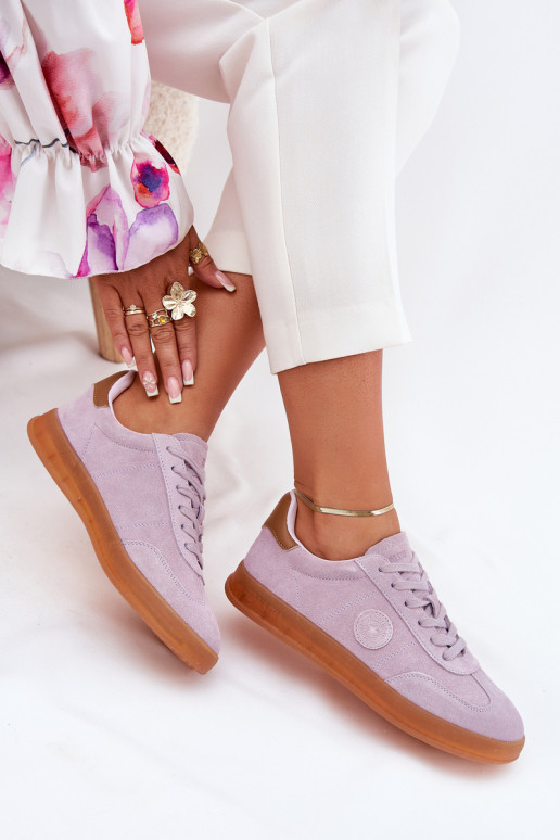 en daim Chaussures modèle baskets Féminin Big Star RR274850 HI-POLY SYSTEM Couleur violette