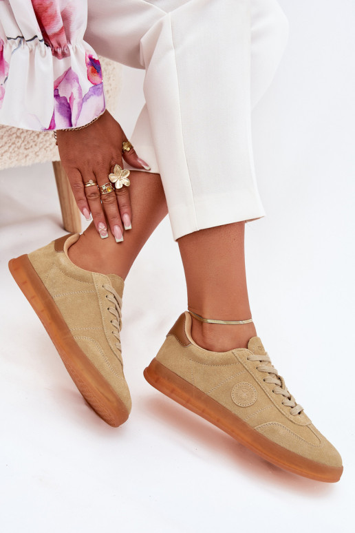 en daim Chaussures modèle baskets Féminin Big Star RR274849 HI-POLY SYSTEM beige