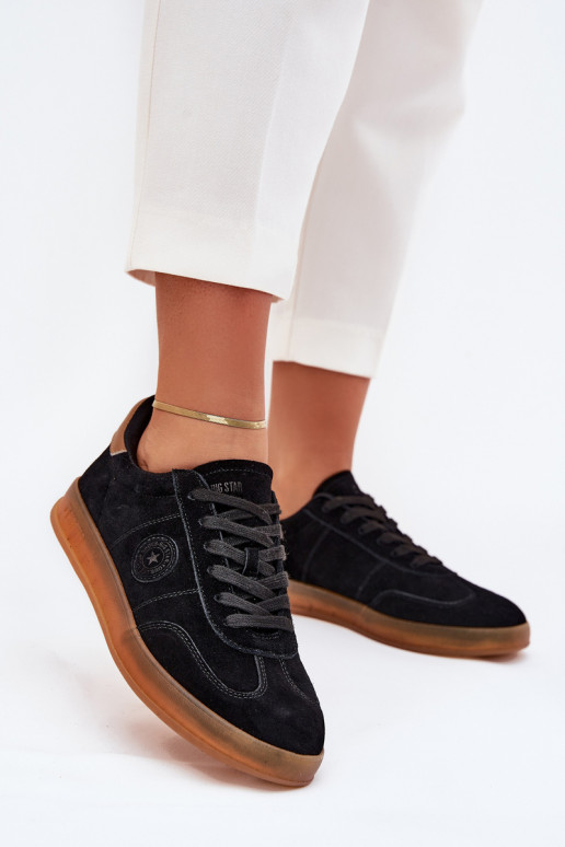 en daim Chaussures modèle baskets Féminin Big Star RR274851 HI-POLY SYSTEM couleur noire