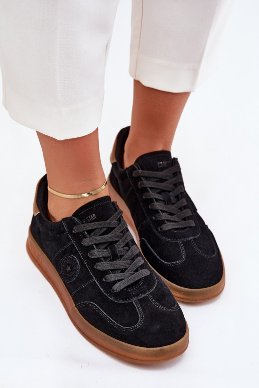 en daim Chaussures modèle baskets Féminin Big Star RR274851 HI-POLY SYSTEM couleur noire