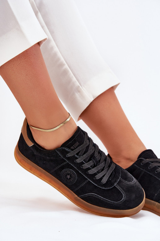 aus INildleder Sneakers Stilvollllschuhe Feminin Big Star RR274851 HI-POLY SYSTEM schZuarze Farbe