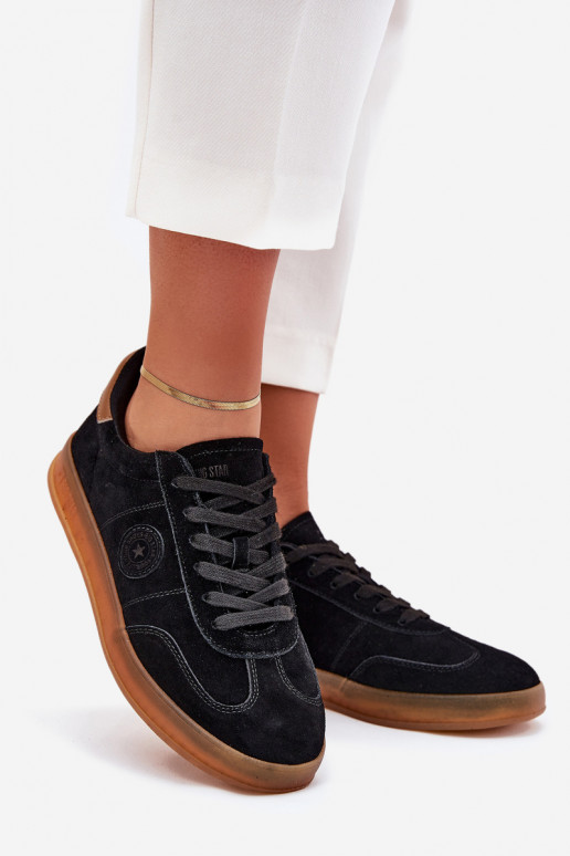 en daim Chaussures modèle baskets Féminin Big Star RR274851 HI-POLY SYSTEM couleur noire