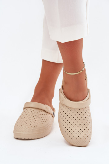 LichtgeInicht pantoffels Slippers Klompen Dames beige Faylina 2