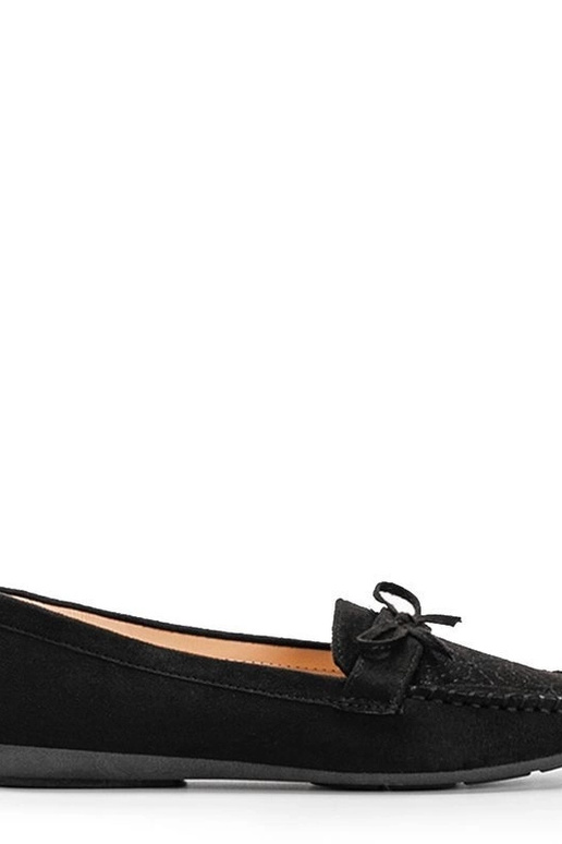 Mocassins noirs avec motif découpé Maura