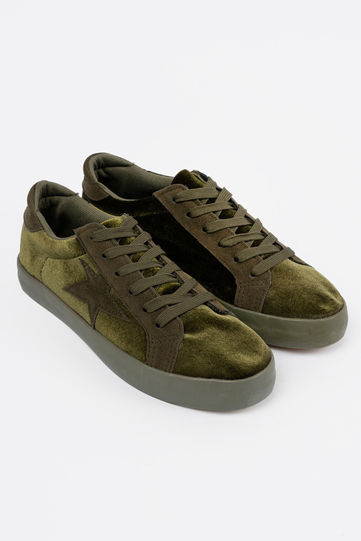 Khaki-Farbe-Farbe Frauen Schuhe mit einem Sternchen Khaki-Farbe-Farbe Frauen Schuhe mit einem Sternchen
