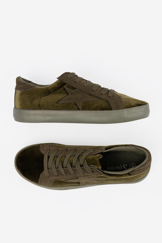 Khaki-Farbe-Farbe Frauen Schuhe mit einem Sternchen Khaki-Farbe-Farbe Frauen Schuhe mit einem Sternchen