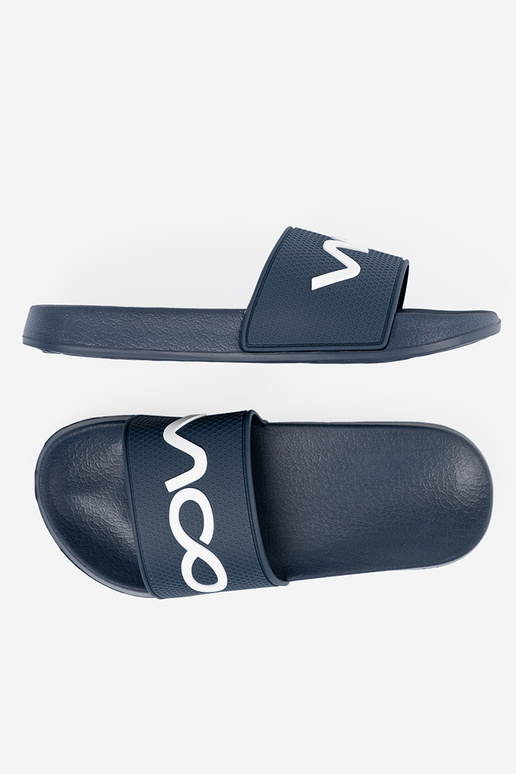 donkerblauIn slippers met de inscriptie