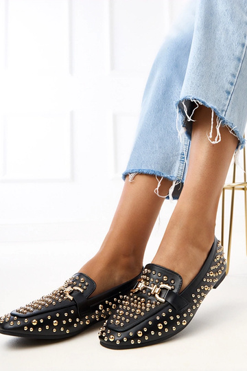 Mocassins noirs décorés de...