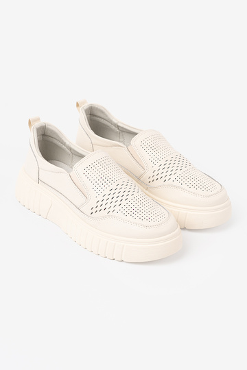 chaussures Peau avec une plateforme beż
