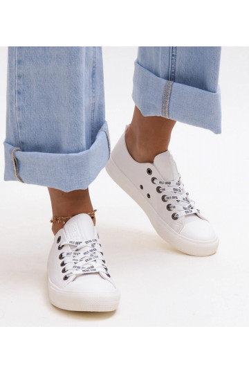 Weiße Eco-Leder-Sneaker Big...